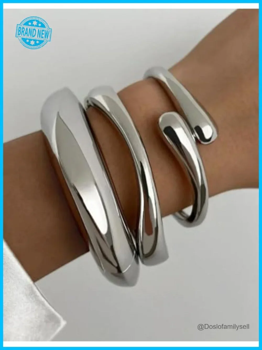 Chunky Gold Plated Bangle Bracelets Set Stackable Cuff Statement Jewelry